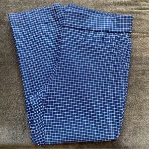 Anne Klein Cropped Straight Leg Stretch Pant Navy White -Size 8